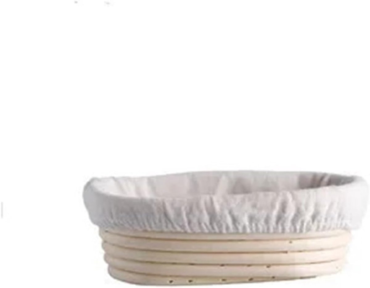 Broodgistmand Rotan - Broodvorm Opbergmand - Brood Bakken - Natuurlijk Ademend Materiaal - 21 x 14 x 8 cm - Houtkleur