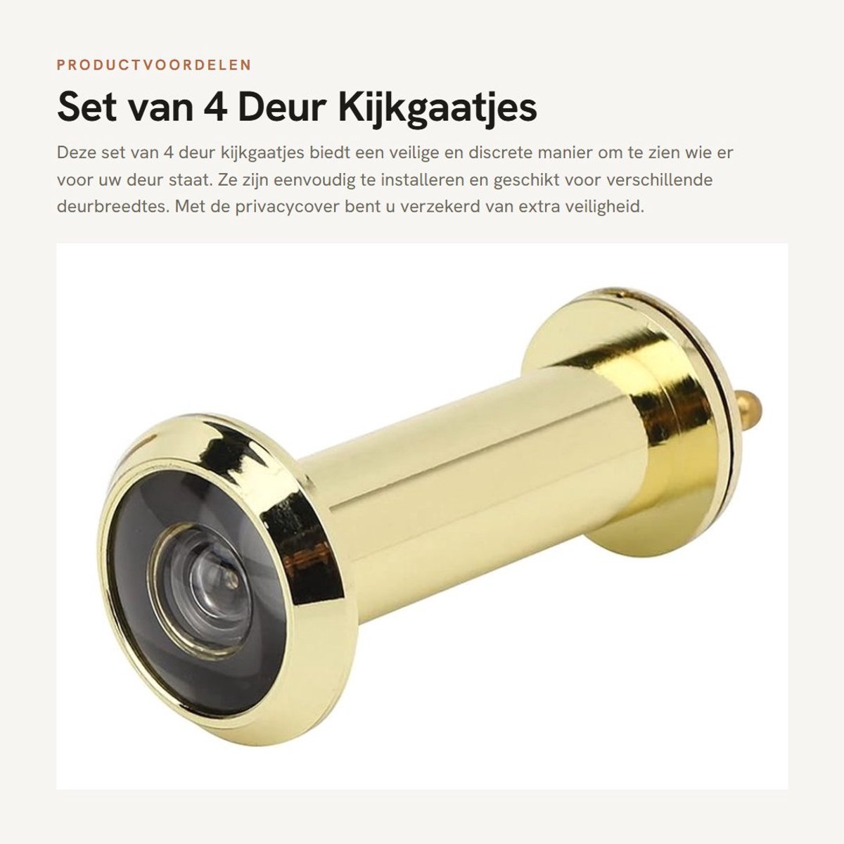 Dailygoods - Set van 4 Deur Kijkgaatjes met Privacy Cover voor Veiligheid