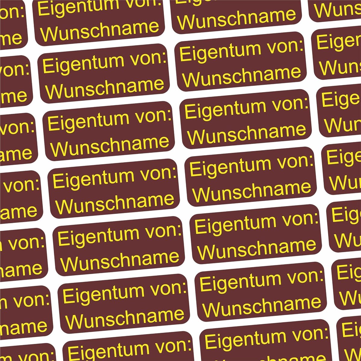 Strijklabels Naam - Textiel Labels - Persoonlijke Markering - Hoge Kwaliteit - 2 Maten - Bruin