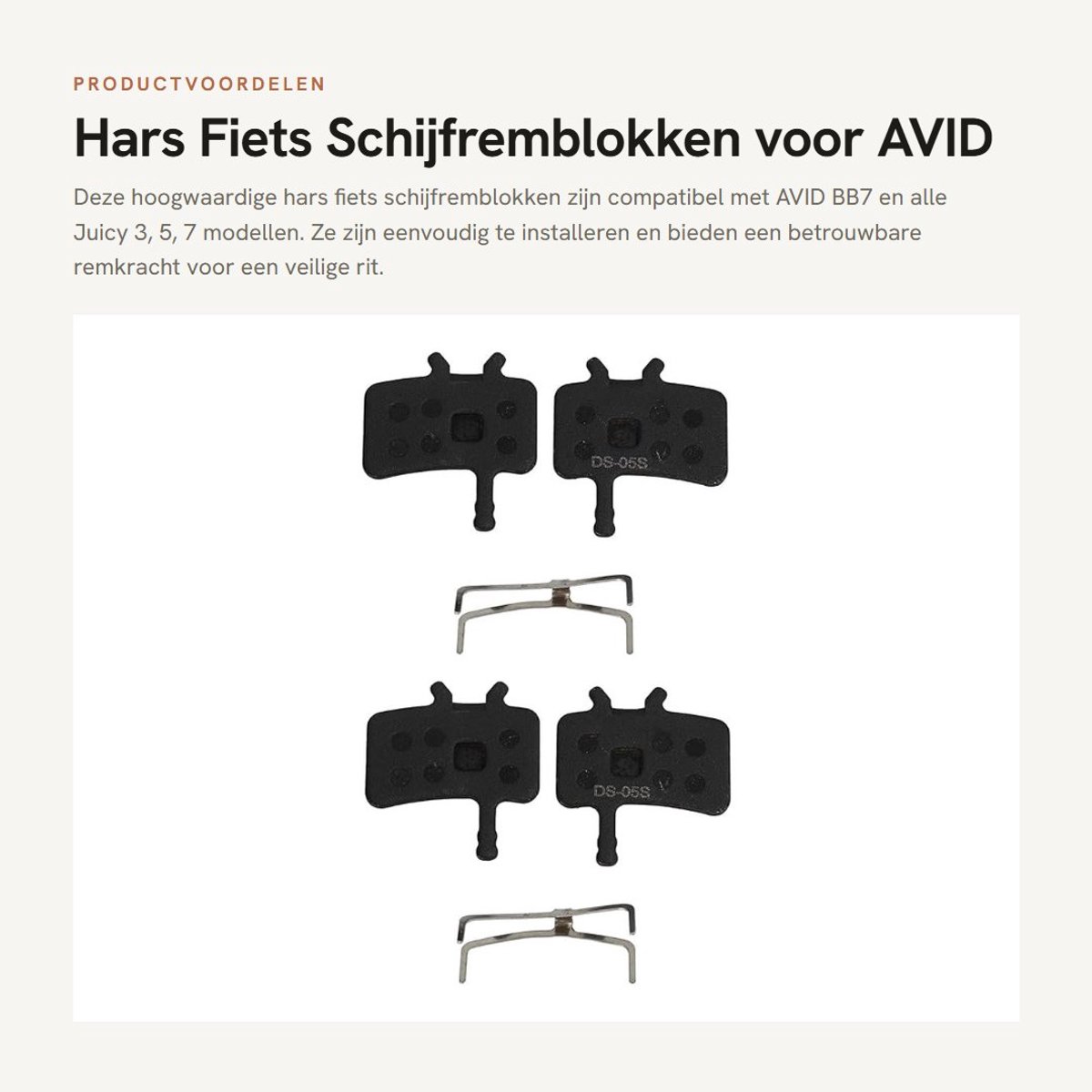 Dailygoods- Schijfremblokken Pro-kwaliteit - Geschikt voor AVID BB7/Juicy 3 5 7 - Duurzaam - Eenvoudig te installeren - Lage schijfslijtage - Comfortabel remgevoel - Fietsremblokken