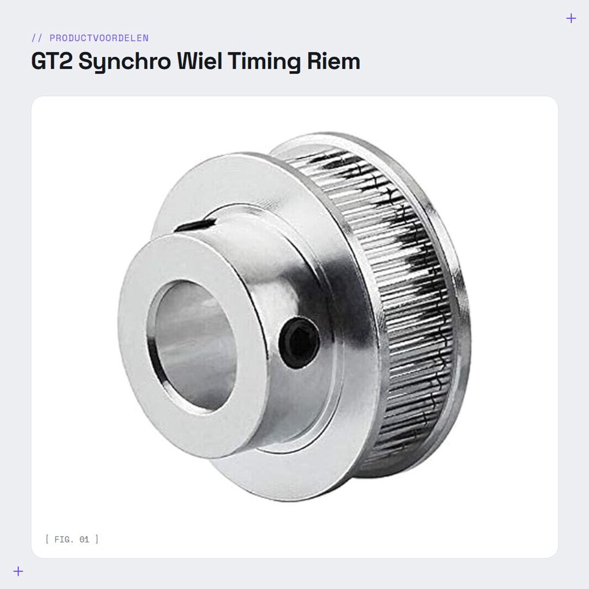 Dailygoods- Timing Riem - GT2 Katrol - Aluminium - 36 Tanden - Boring 5mm - H-type - Perfect voor 3D Printer