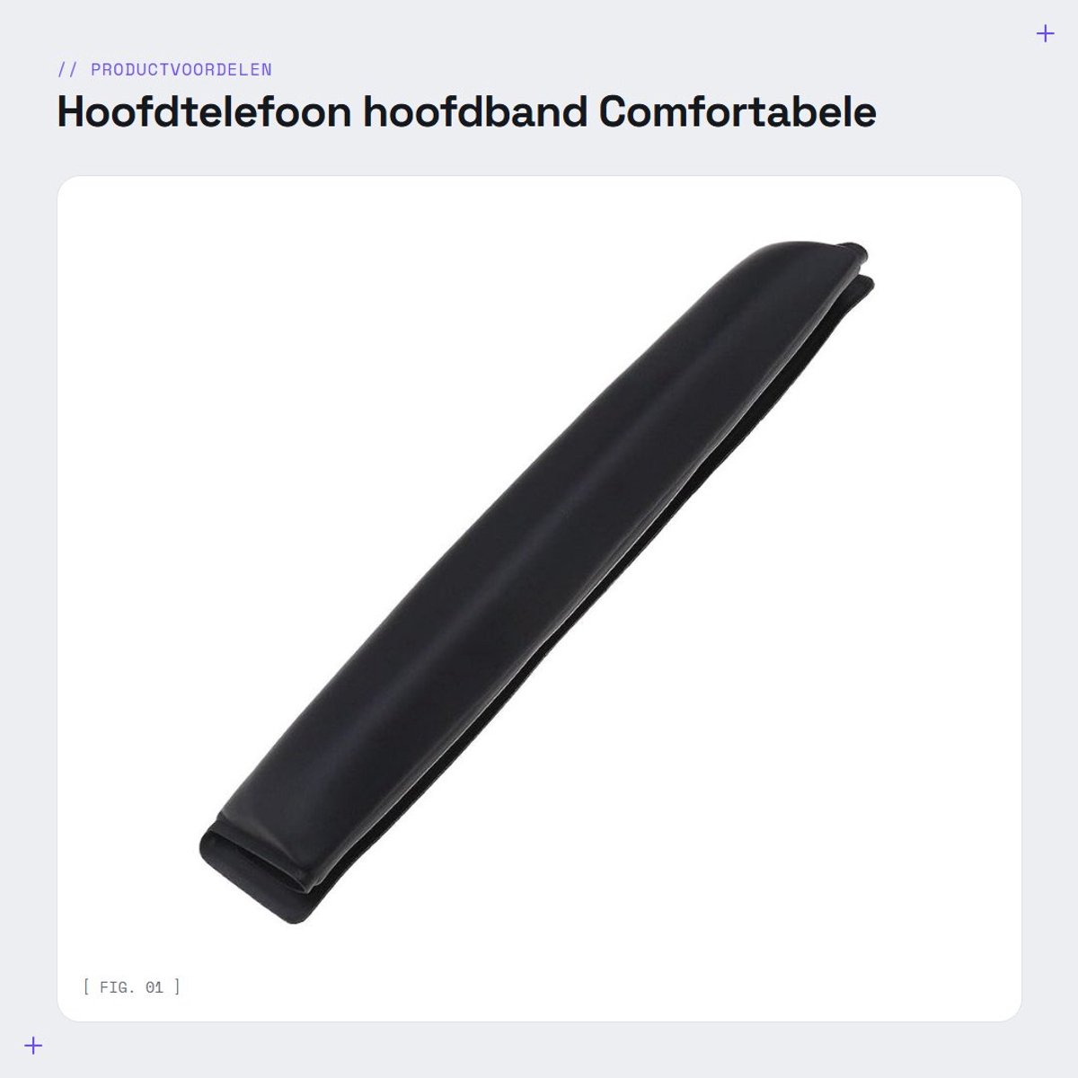 Dailygoods- Hoofdband vervangend kussen - Zacht schuim - Eiwitleer - 21,8 x 3,5 cm - Compatibel met Beyerdynamic - Zwart - Hoofdtelefoon
