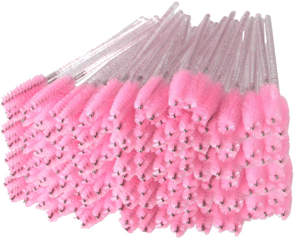 Dailygoods- Wimperborstels 200 stuks - Roze Kristal - Applicator - Mascara