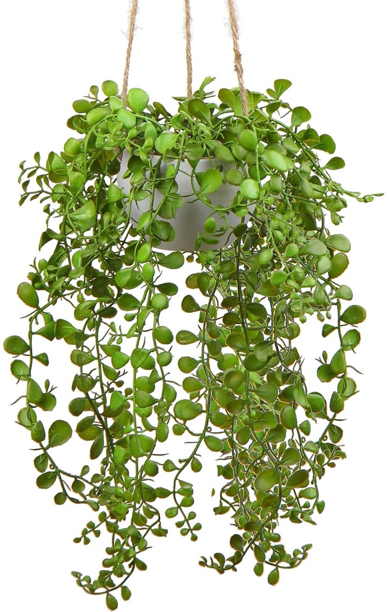 Kunstmatige hangende plant - nepplant - decoratie - 1 stuk - groen - kunststof - 35 cm