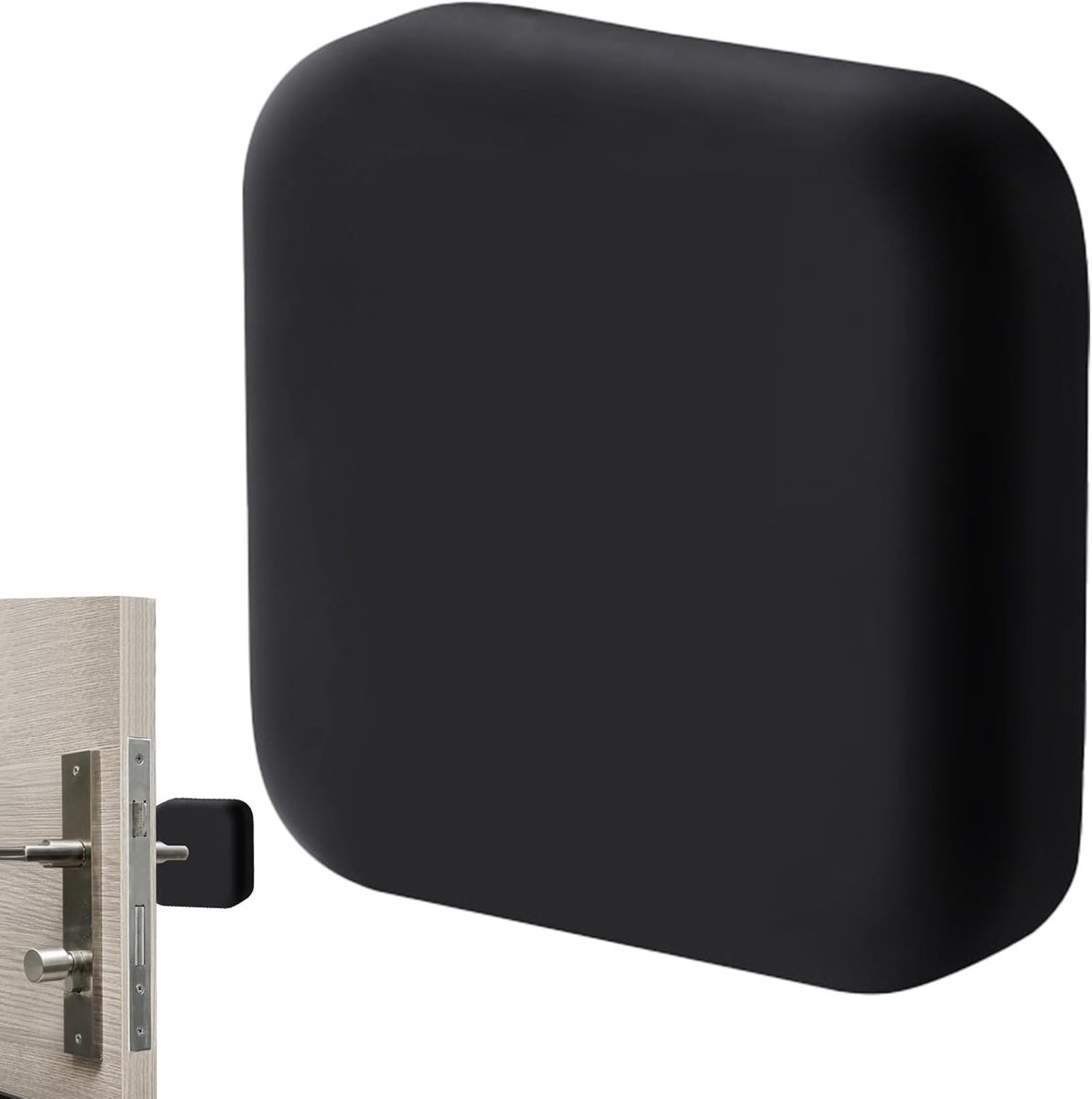 Deurknopbescherming - Wandbeschermer - Muren Beschermen - Zelfklevend Siliconen - 42x41x12 mm - Zwart