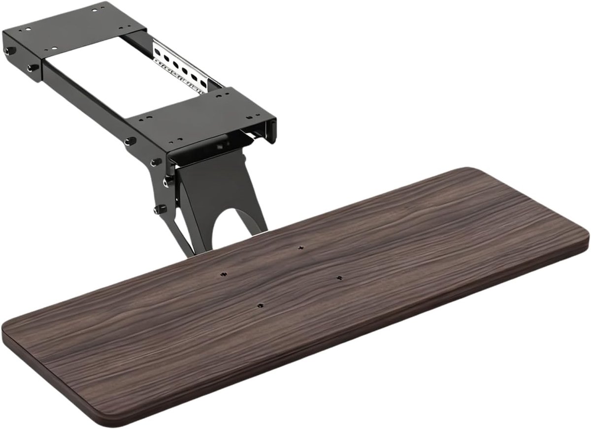 Toetsenbord Lade - Onderbouw Lade - Bureau Organisatie - Hoogte Verstelbaar - 55-75 cm - Zwart