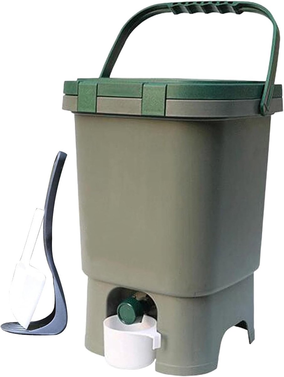 Compostbak Keuken - Afvalbak Fermentatie - Organisch Afval Verwerken - Geurvrij Ontwerp - 15 Liter - Zwart