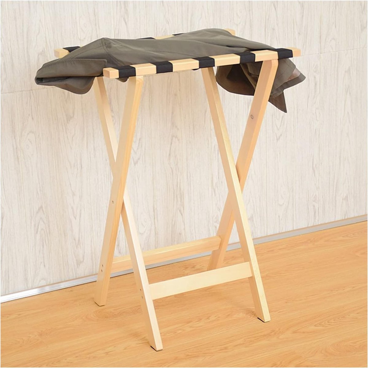 Bagage rek - Kofferstandaard - Bagage opslag - Opvouwbaar ontwerp - 60x45x60 Cm - Houtkleur