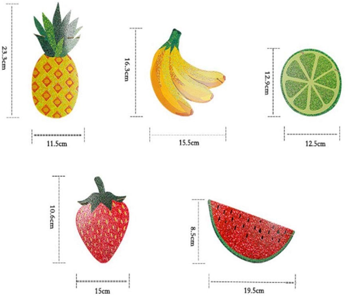 Dailygoods- Party Banner Handgemaakt - Zomer Fruit Thema - Slinger Vlaggen - Tropische Feestdecoratie - Verjaardag/ Baby Shower - Papier 28 x 20 cm