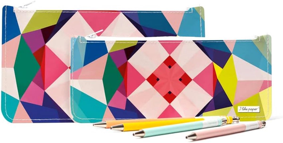 Pennenetui - Opberg etui - School en kantoor - Scheurvast waterafstotend - 21 x 88 cm - Geometrisch