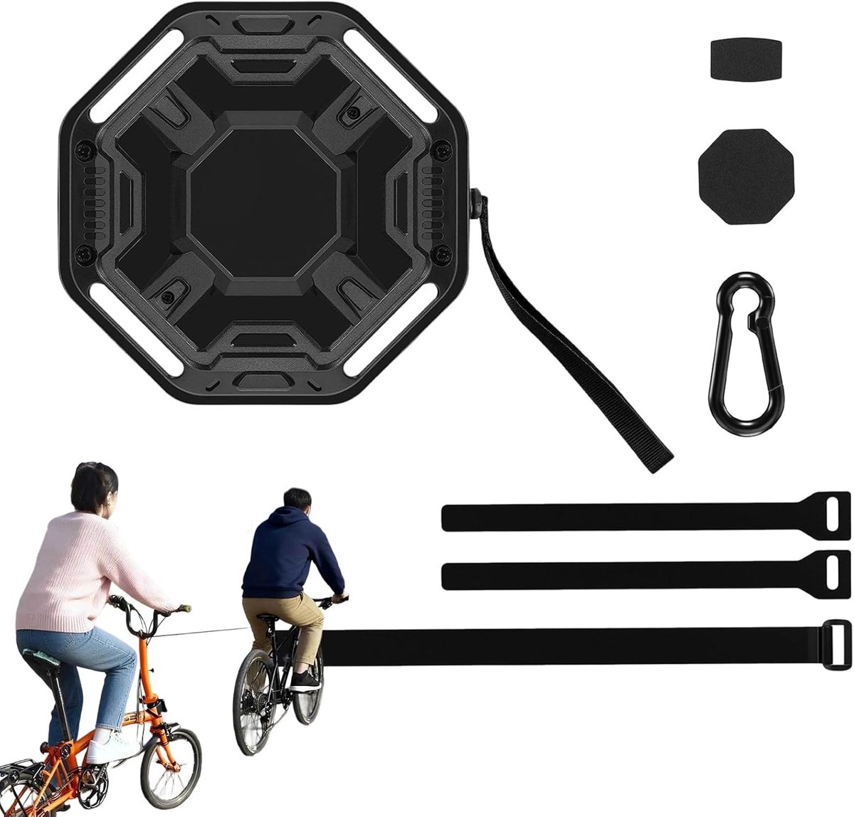 Fiets Sleepkabel - Fiets Trekkoord - Kinderen Helpen Fietsen - Intelligente Schokabsorptie - 100 kg Draagvermogen - Zwart