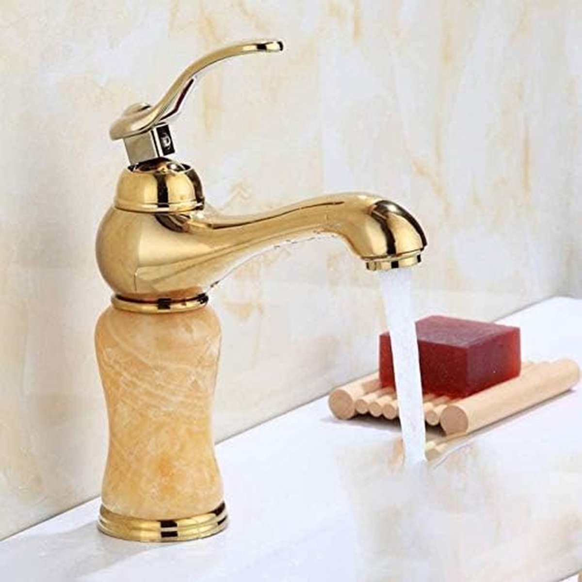 Keukenmengkraan - Badkamermengkraan - Waterkraan - Loodvrij Messing - Single Hole - Goud