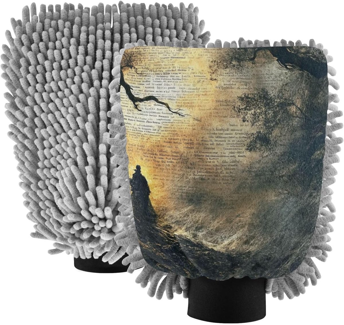 Microfiber Waswanten - Auto poets - Voertuigen Reinigen - Pluisvrij en Krasvrij - Maat L 20x30cm - Grijs