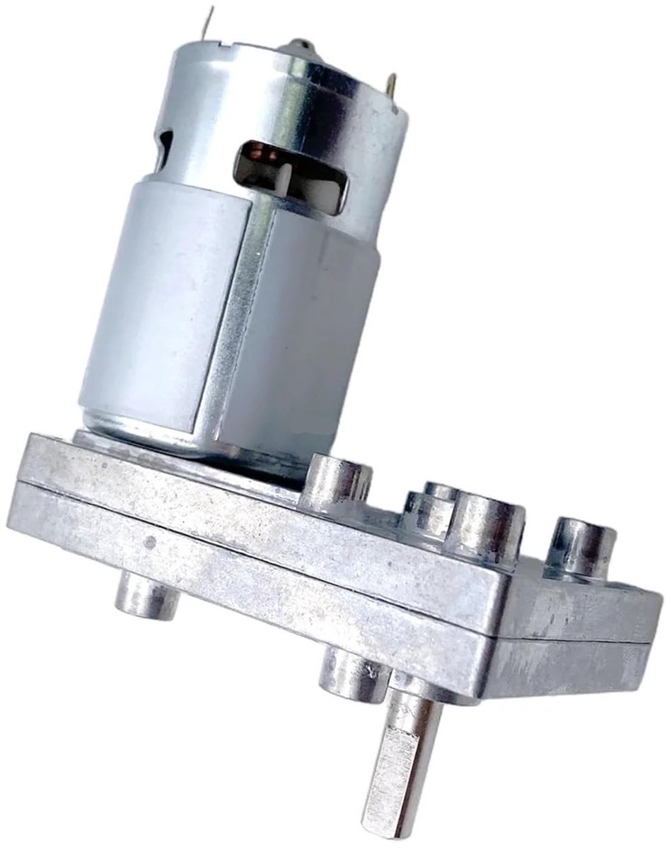 DC Motor - Gelijkstroommotor Tandwiel - Automatisering Projecten - All-Metal Gear - 24V 300 tpm - Zilverkleurig