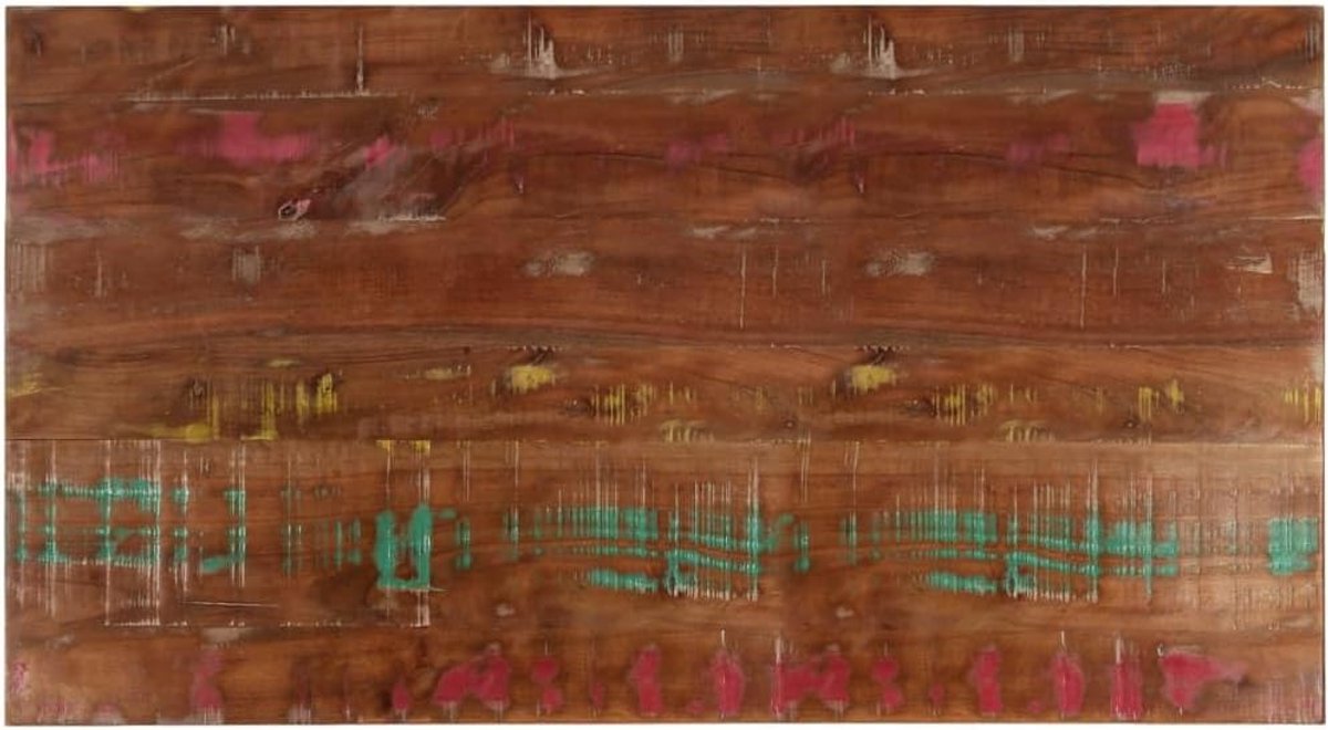 Tafelblad Massief Hout - Rustiek Blad - Eettafel Opknappen - Handgemaakt Uniek Stuk - 100x60 cm - Oud Hout