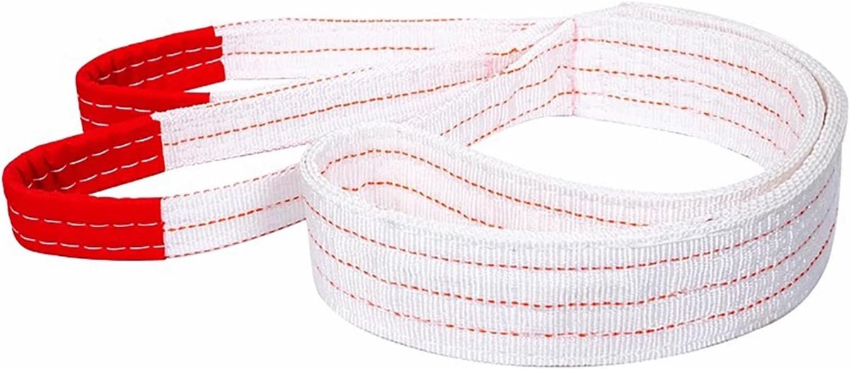 Platte hijsband - Hefband takelband - Industrieel hijswerk - Verstevigd materiaal - 8T 3 meter - Grijs