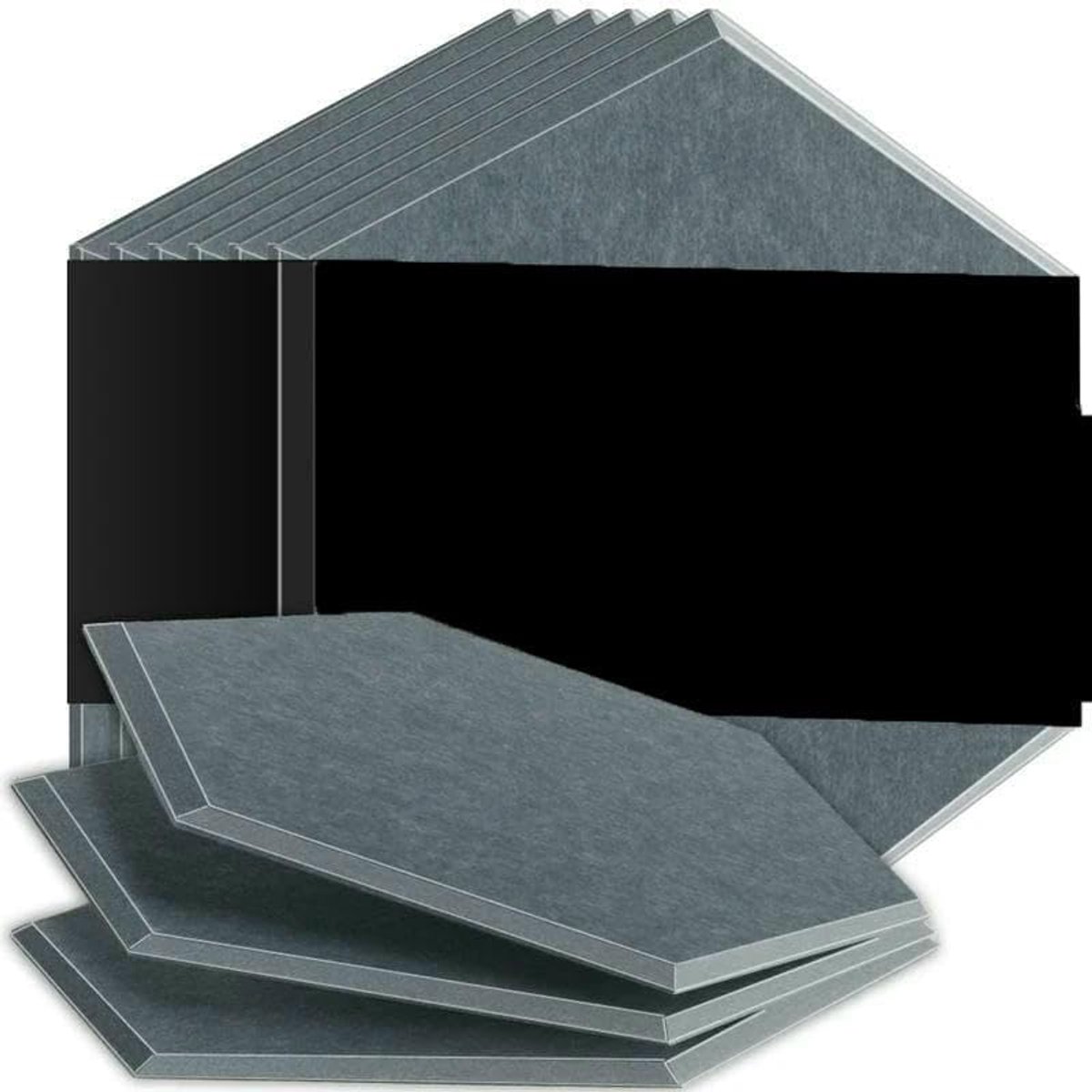 Akoestisch paneel - Geluiddempend materiaal - Geluidsisolatie verbeteren - Superdichtheid polyester - 30x26 cm - Maanlichtgrijs