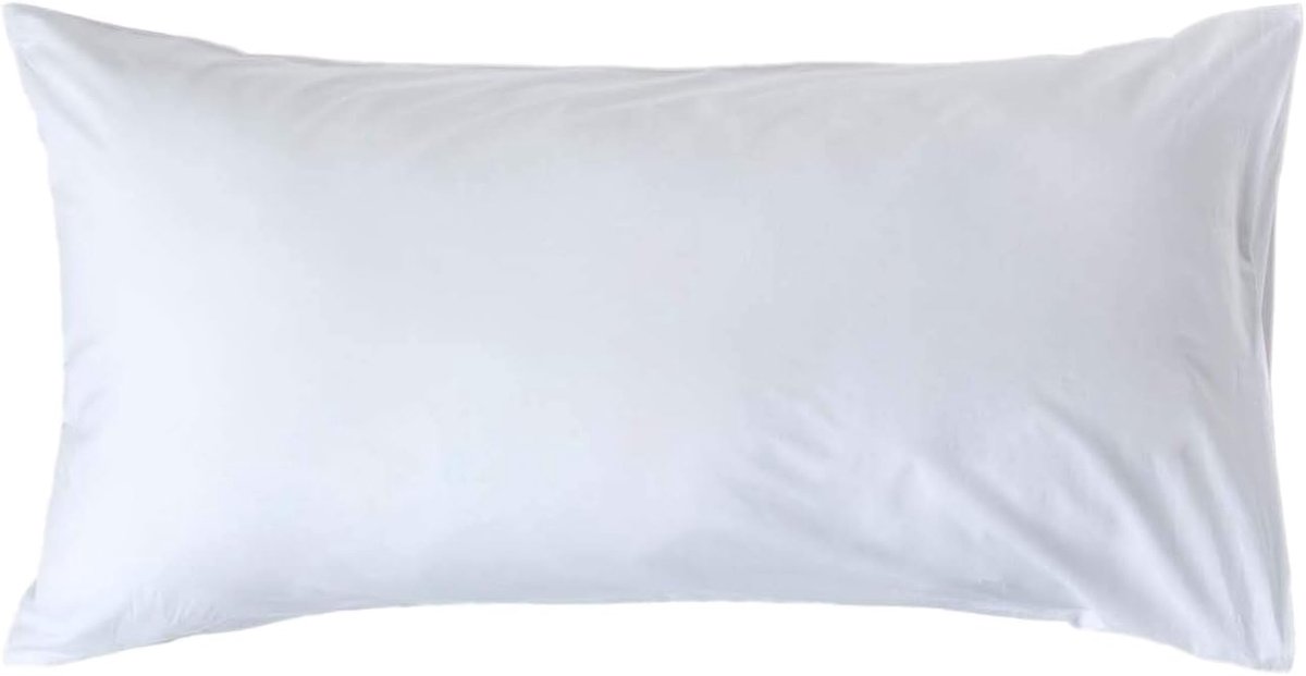 Famanu Kingsize kussensloop 48 x 91 cm, 100% katoen, wit, ademend en hypoallergeen Transparant