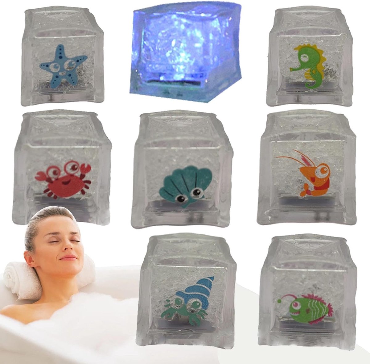 Verlichting IJsblokjes - Glow Cubes - Feestelijke Sfeer - Meerdere Kleuren - 8 Stuks - Multicolor