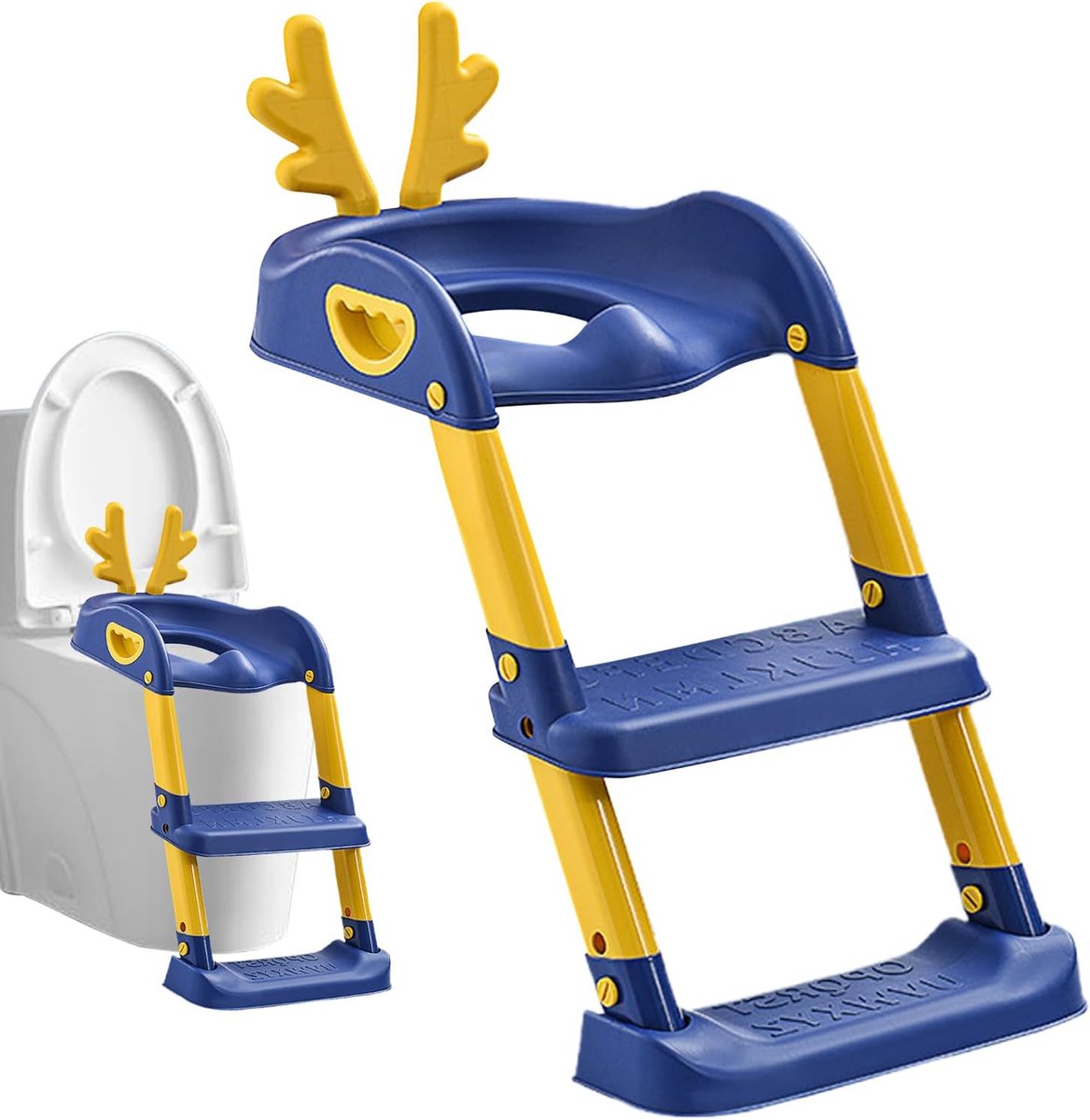 Peuter Toiletstoel - Zindelijkheidstrainer Kinderen - Zelfstandig Leren - 2-in-1 Opvouwbaar - 41 x 38 cm - Blauw