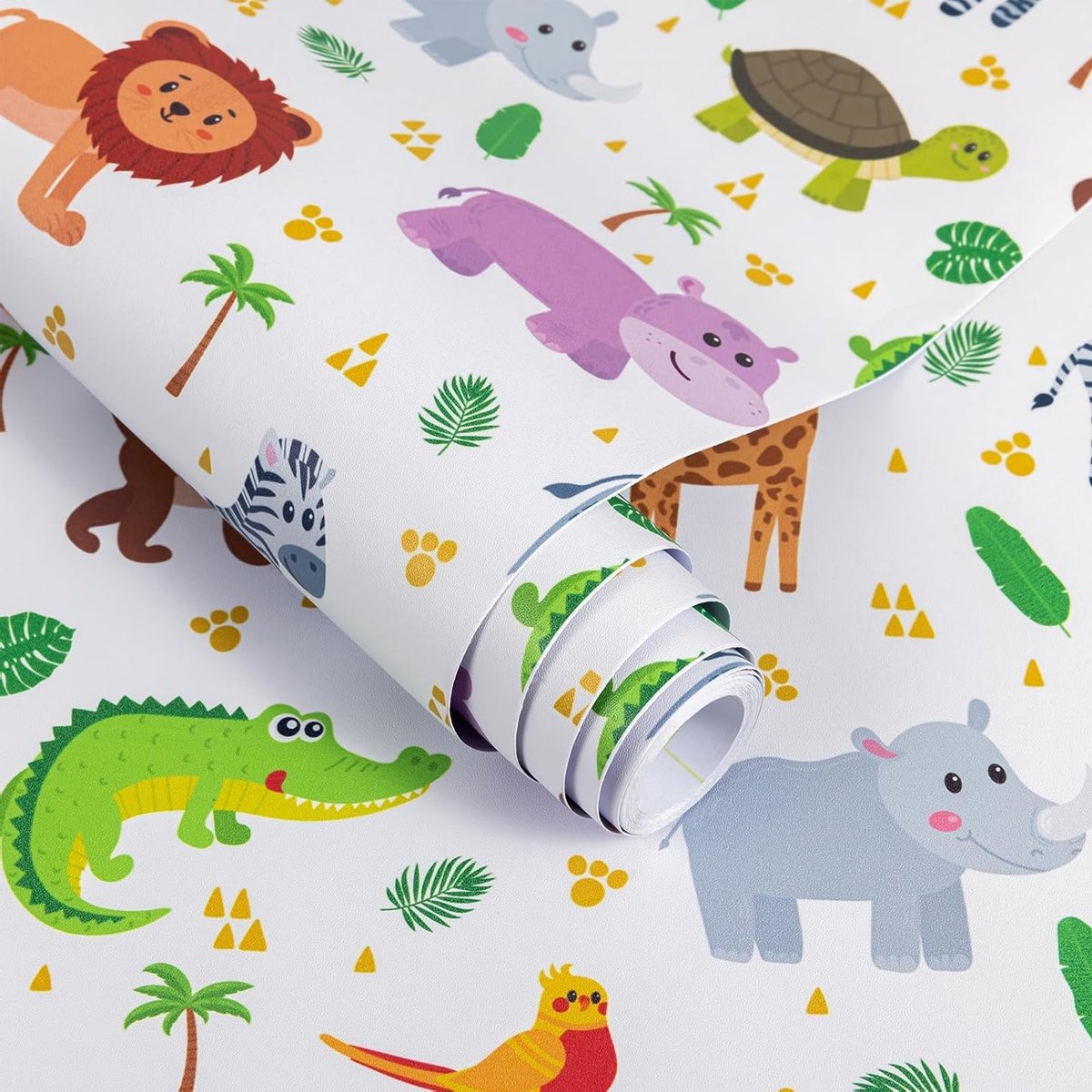 Zelfklevende Meubelstickers voor Kinderen, 40 x 300 cm, Schattige Dieren Motief voor Wanddecoratie en Meubelversiering in de Kinderkamer