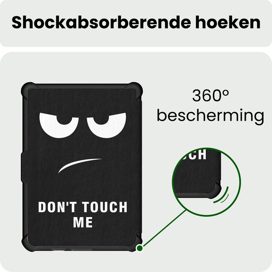 Hoes Geschikt voor Kobo Clara HD Hoesje Bookcase Cover Hoes Trifold - Hoesje Geschikt voor Kobo Clara HD Hoes Cover Case - Don't Touch Me — afbeelding 4