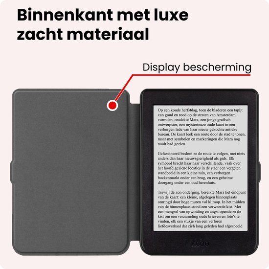 Hoes Geschikt voor Kobo Nia Hoesje Bookcase Cover Book Case Hoes Sleepcover Trifold Met Screenprotector - Sterrenhemel — afbeelding 5