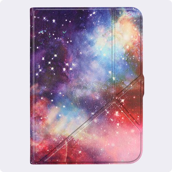 Hoes Geschikt voor Kobo Nia - Luxe E-reader Trifold Case - Bescherm Hoesje Book Cover - Galaxy — afbeelding 4
