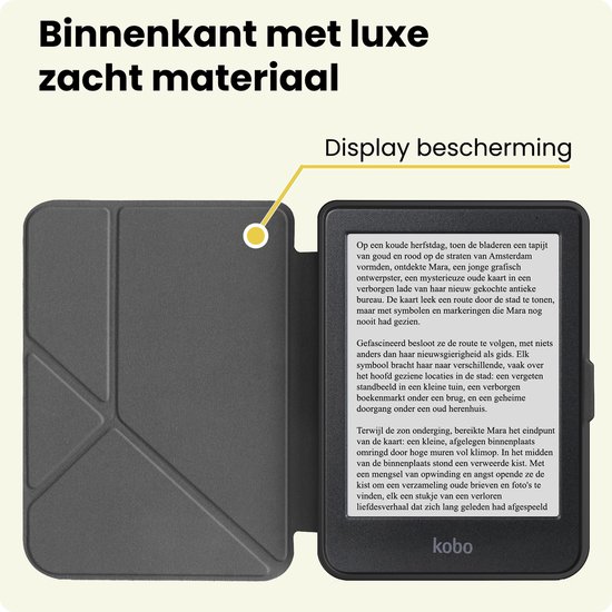 Hoes Geschikt voor Kobo Clara HD - E-reader Bescherm Hoesje Case Sleep Cover Trifold Met Screenprotector - Hoes Geschikt voor Kobo Clara HD Hoesje - Wit — afbeelding 5