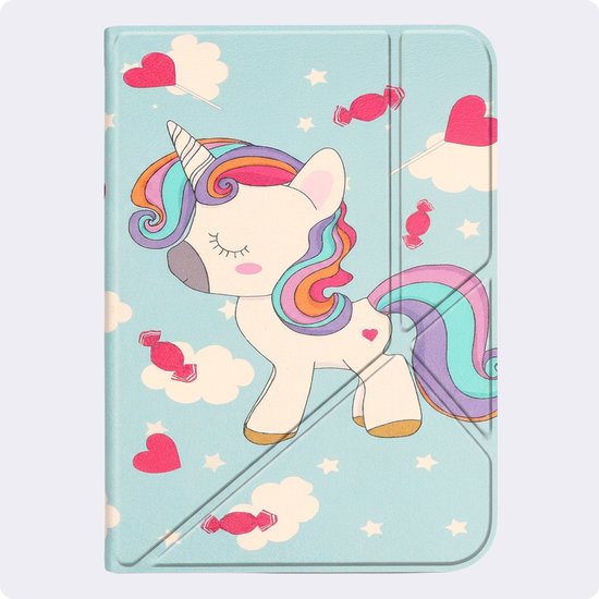 Hoes Geschikt voor Kobo Clara 2E - Luxe E-reader Trifold Case - Bescherm Hoesje Book Cover - Eenhoorn — afbeelding 5