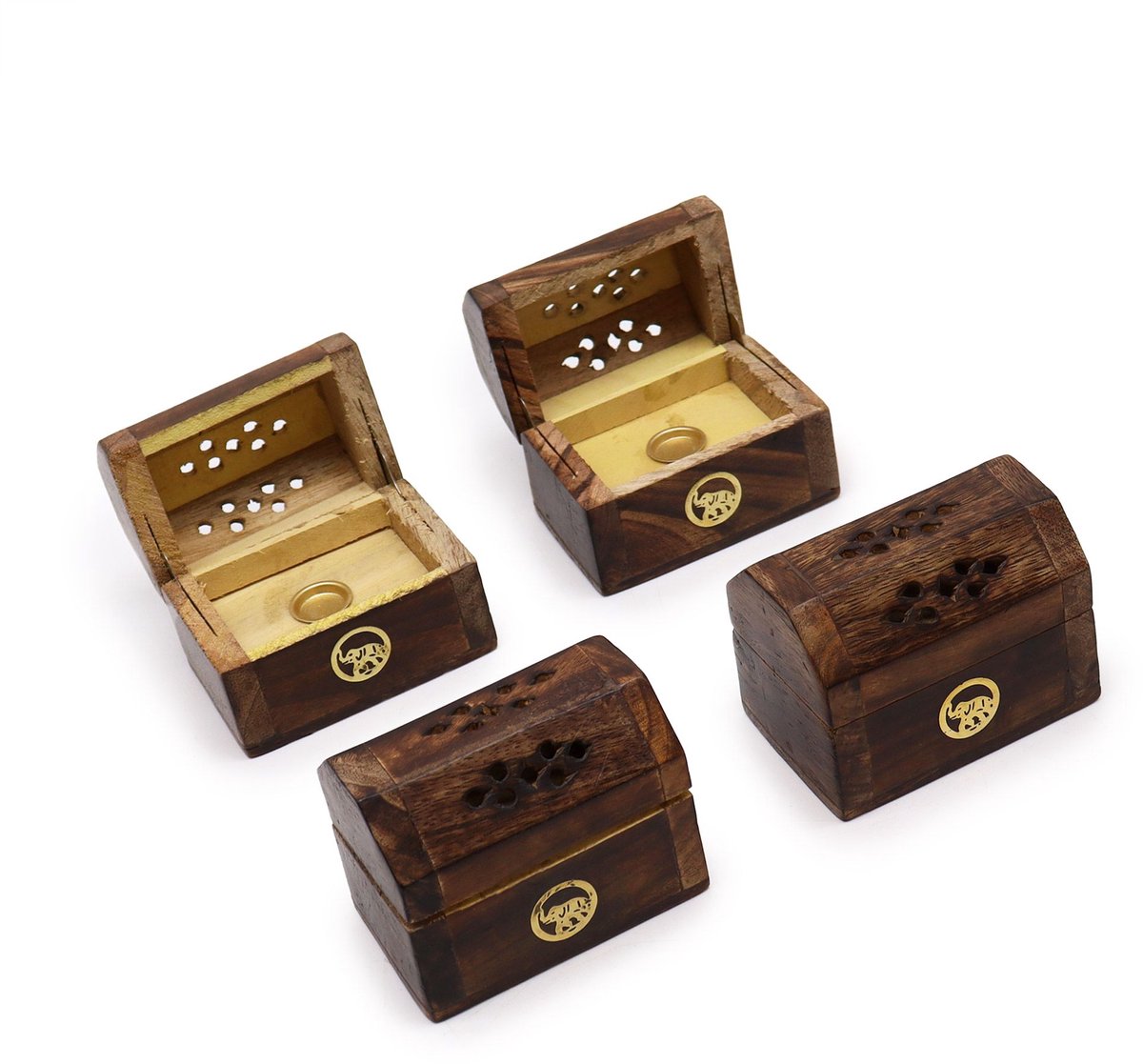 Mini Incense Cone Smoke Box - Mango Wood