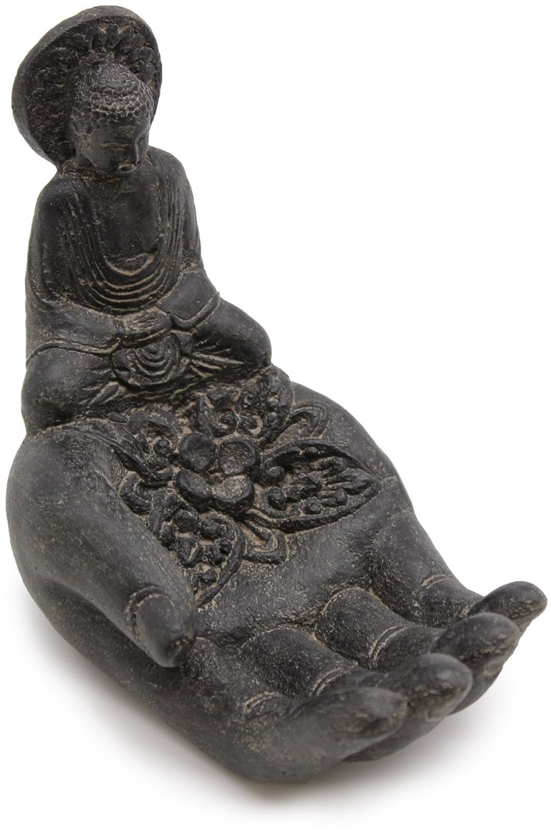 Buddah & Hand Incense Burner (black)