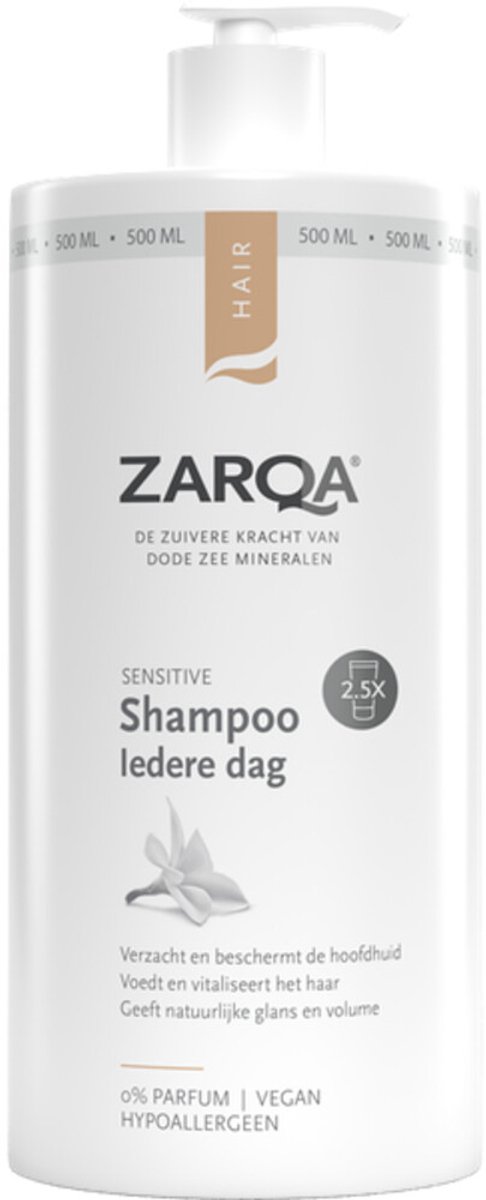 Zarqa Sensitive Shampoo Iedere Dag - 3 x 500 ml - Voordeelverpakking
