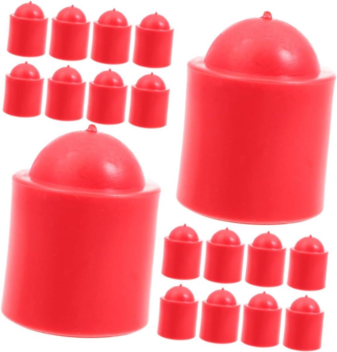 Biljartkeu Hoezen - Poolstok Beschermers - Keu Beschermen - Schokbestendig Rubber - 50 Stuks - Rood