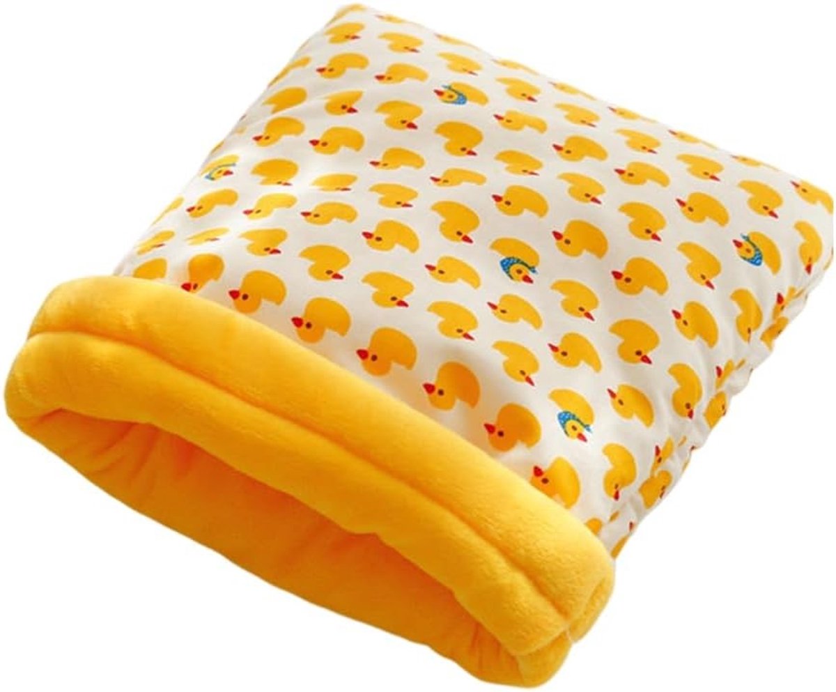 Zachte en warme slaapzak voor kleine dieren, ideaal voor hamsters en cavia's, creëert een comfortabele en gezellige omgeving.