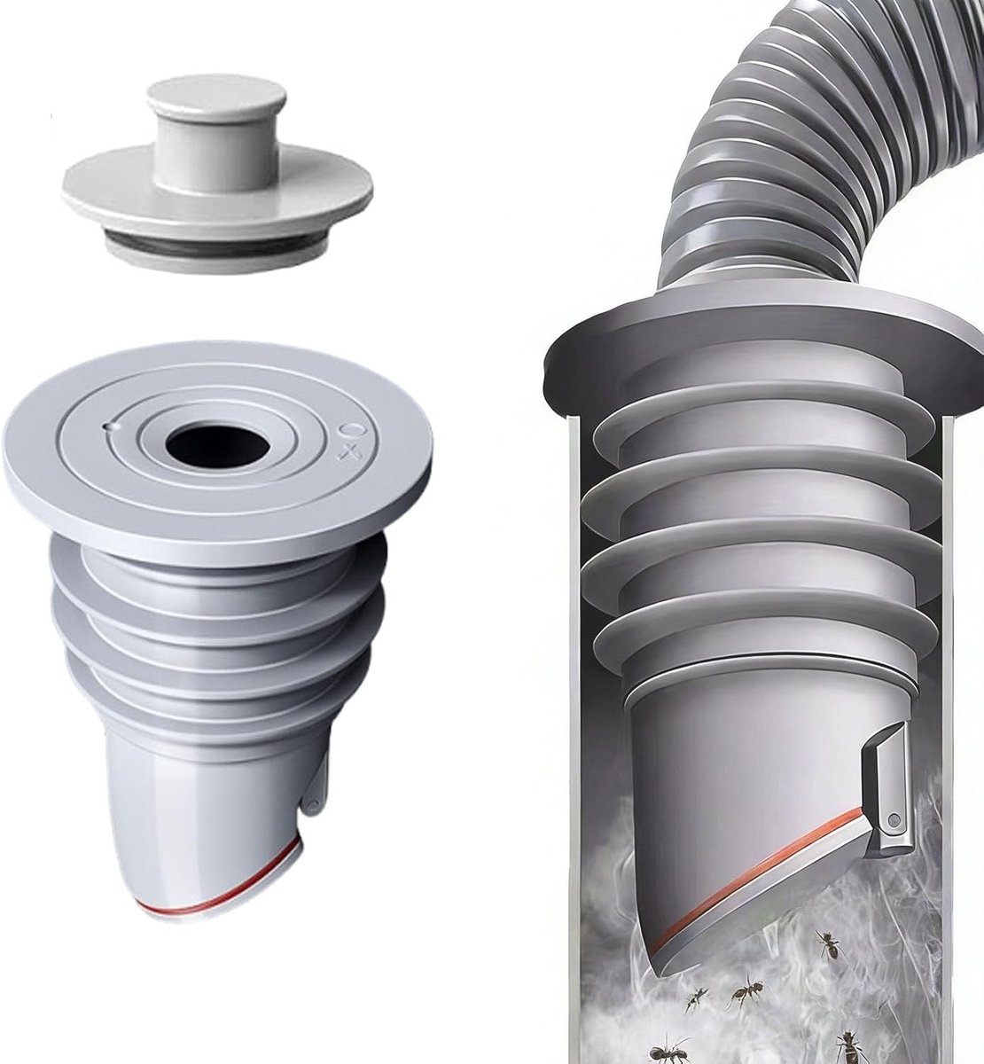 Wasmachine afvoeradapter voor buisafdichting 45 - 50 mm, aansluiting afvoerslang, waterdichte afdichting voor gootsteen en badkamer