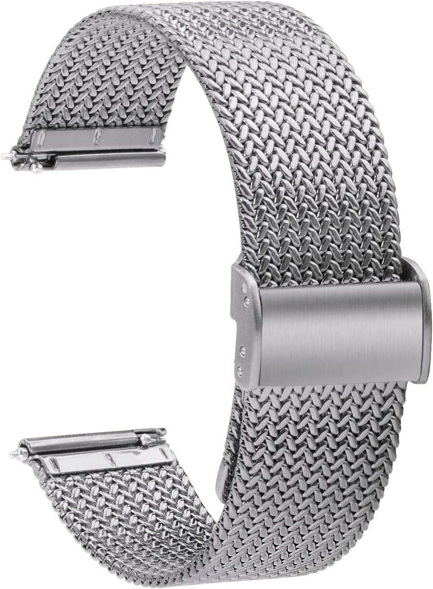 Metalen Quick Release Horlogeband - RVS Vervangband voor Smartwatch - 16mm 18mm 20mm 22mm - Geschikt voor Mannen en Vrouwen