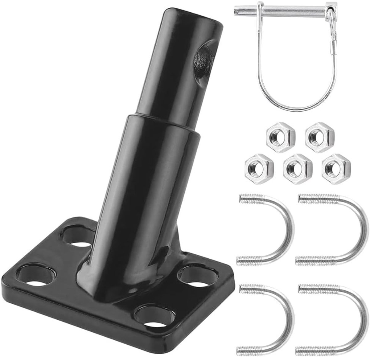 Fietskar Koppeling - Aanhanger Adapter - Fietskar Bevestigen - Veiligheidspen Inbegrepen - 9 x 6 x 4 cm - Zwart