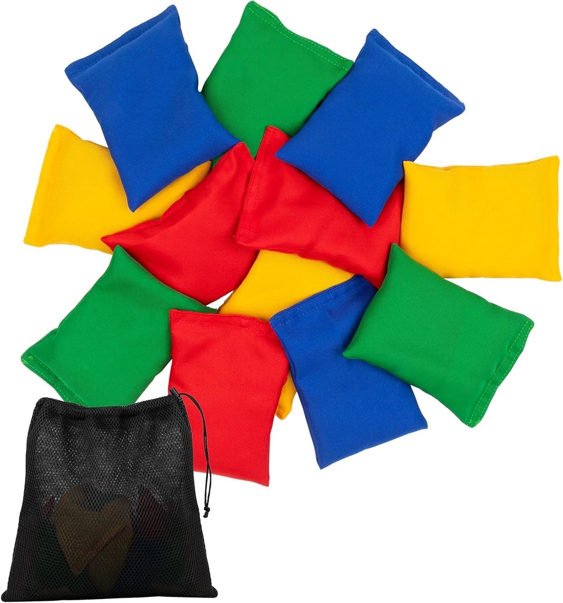 Beanbag large - Rood, Blauw, Groen, Geel - 8,1 x 12,2 cm - Mini Zitzakken met Dubbele Stiksels - Voor Kinderen en Tieners
