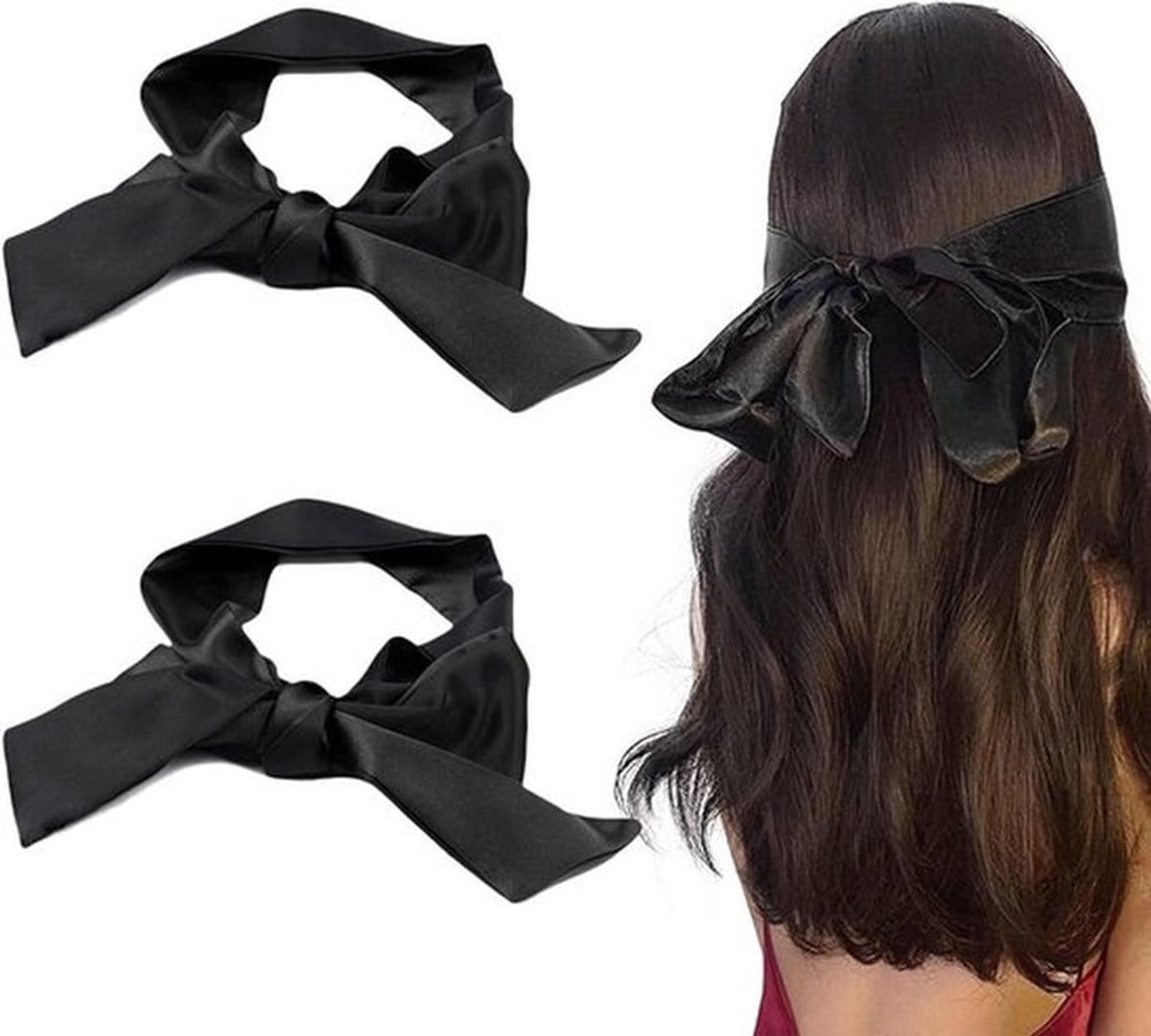 Satin Oogmasker Set voor Slaap en Ontspanning - Sexy Blindfold voor Koppels, Zachte en Comfortabele Oogbedekking