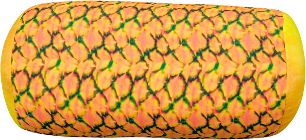 My Daily Pillow Rolkussen - Sierkussen Rond Cilinder 17 x 30 cm - ananas-pineapple-design - Stevig en zacht - Mooie print - Gevuld met microgranulaat - Vormvast & Wasbaar - Ideaal voor op de bank, bed, auto of op reis - Inclusief Wasnet