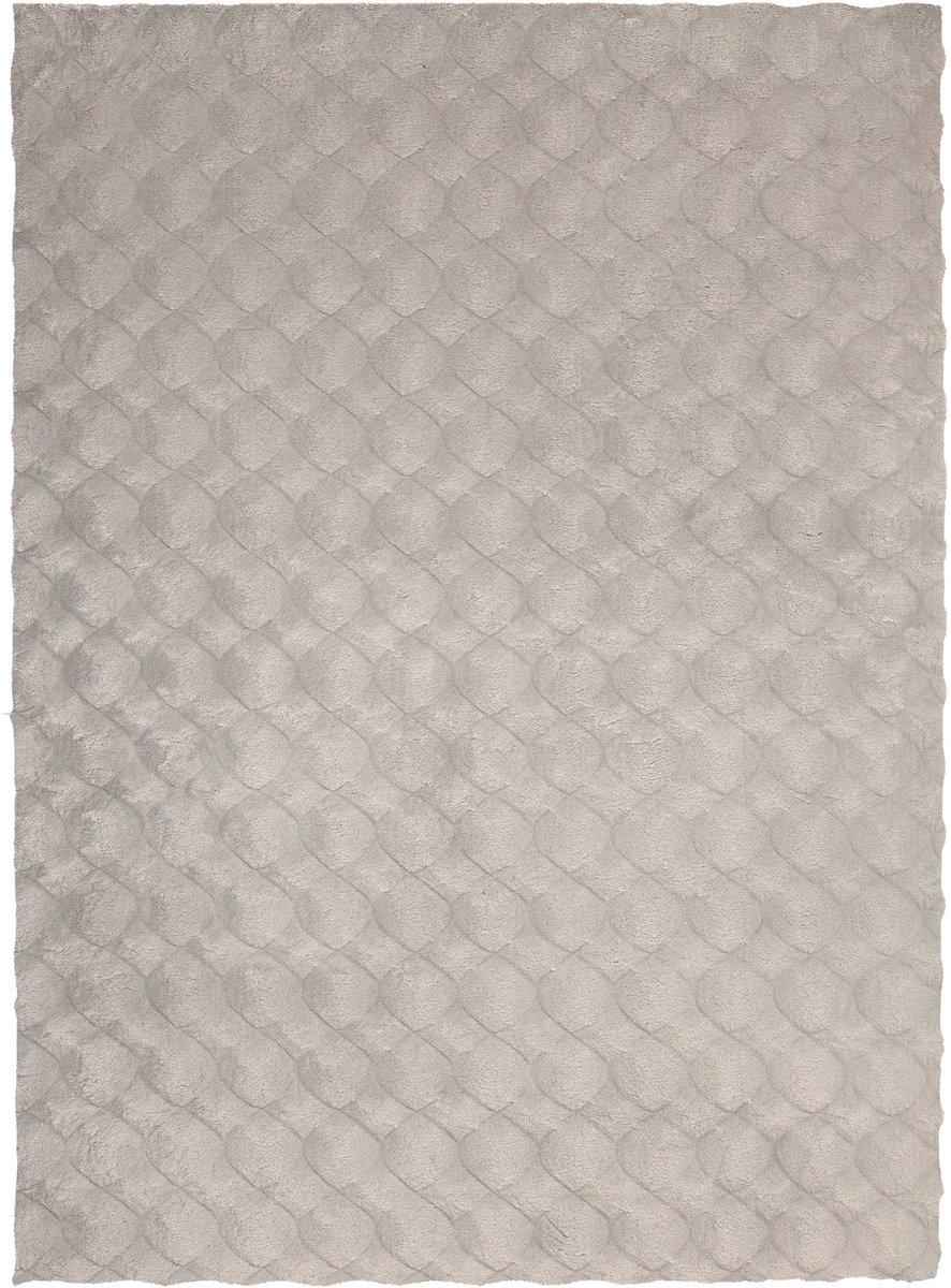 Padiro hoogpolig vloerkleed 160 x 230 cm - grijs - modern abstract design - geschikt voor vloerverwarming - van polyester