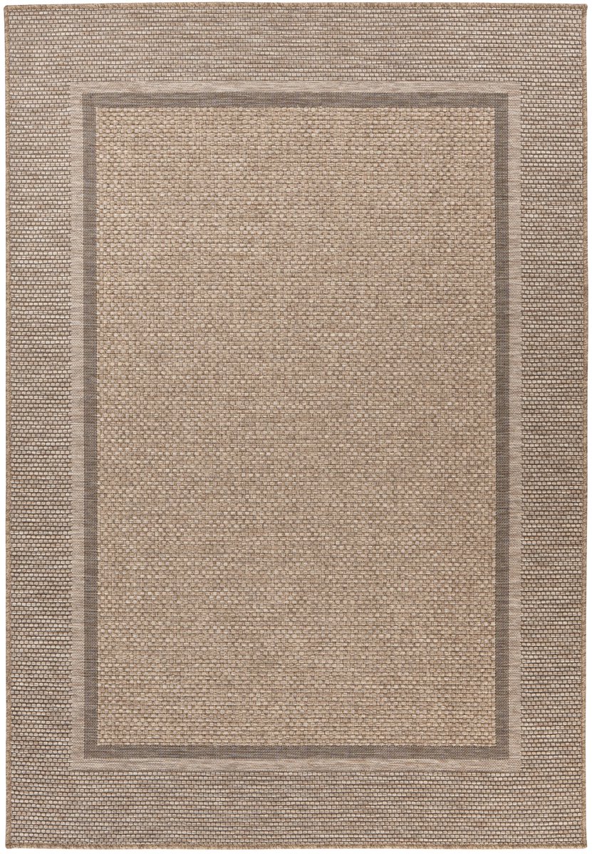 Padiro laagpolig vloerkleed 120 x 170 cm - naturel - modern geometrisch patroon - voor binnen en buiten - geschikt voor vloerverwarming - van polypropyleen