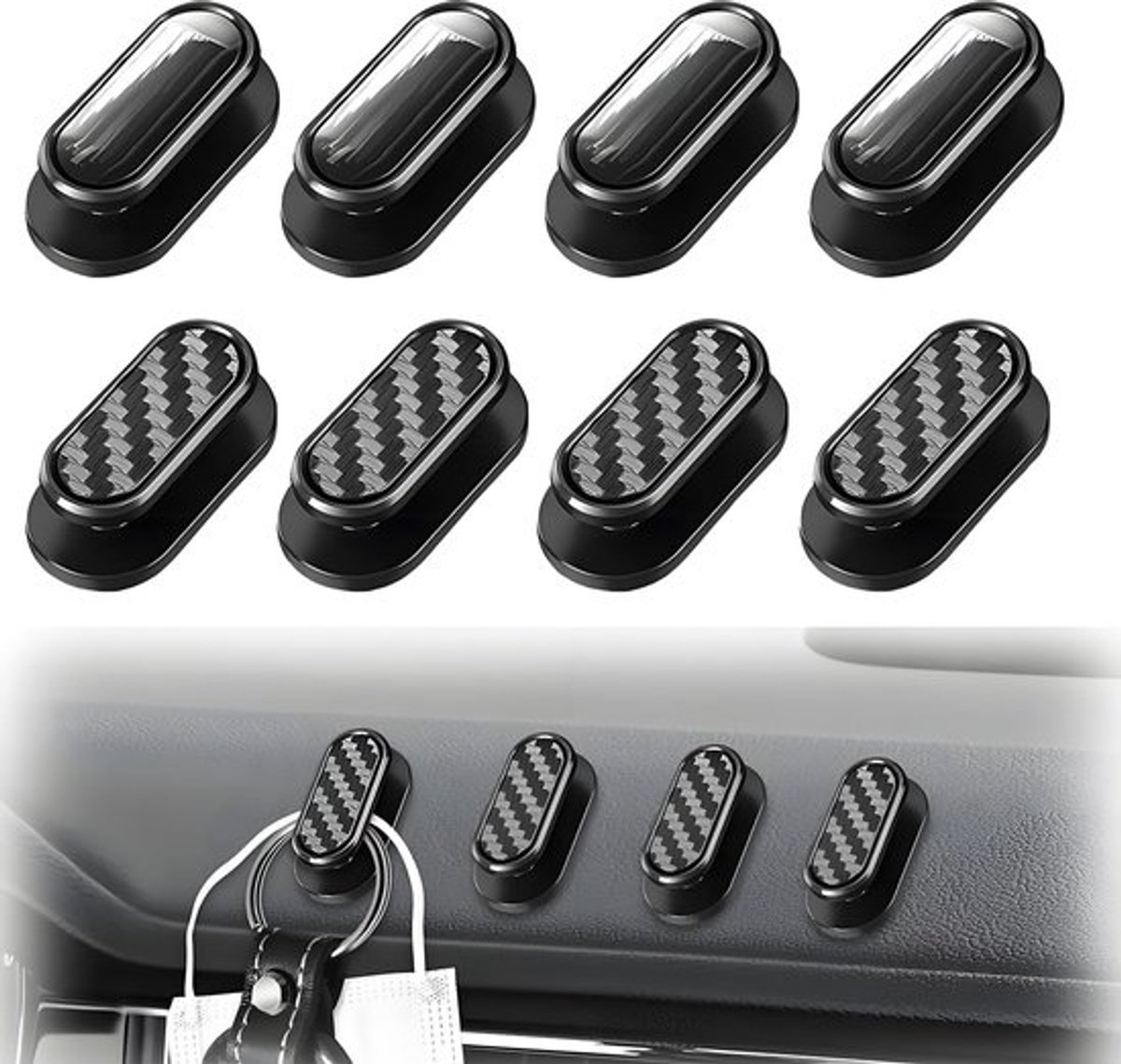 Mini-Autohaken 8 Stuks - Zelfklevend - Multifunctionele Haak - Compact - Draagbaar - Eenvoudig te Installeren - Haakjes