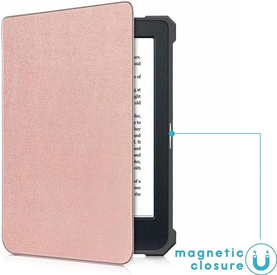 Bookcase Kobo Nia - E-reader hoes - Bescherming e-reader - Versterkte hoeken - 17.3 x 13 x 1.5 cm - Roodgoud — afbeelding 3