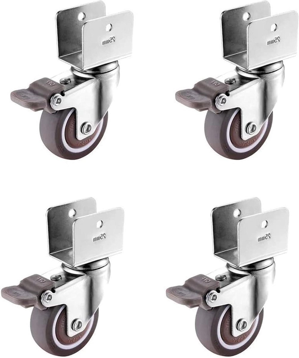 Meubelwielen Set - Wieltjes Zwenkwielen - Meubels Verplaatsen - Met Rem - 2 Inch - Zwart