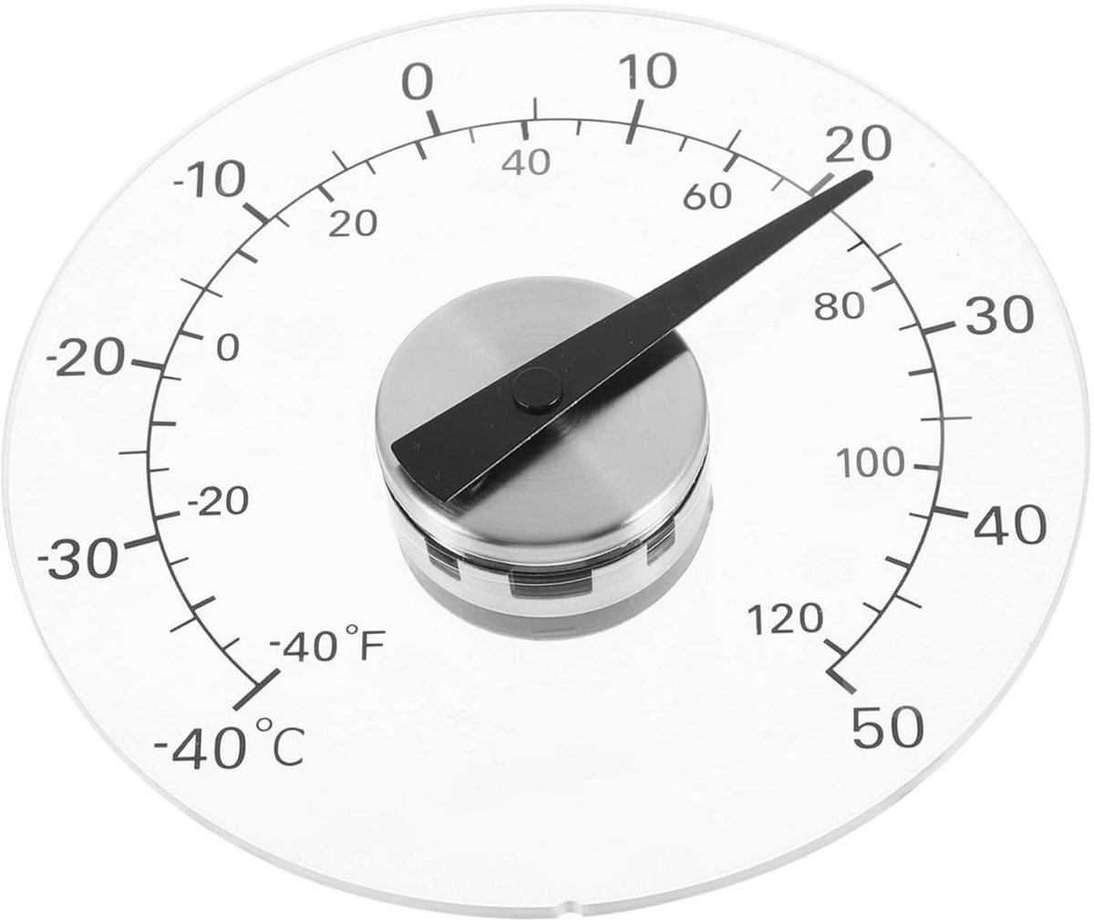 Raam Thermometer - Temperatuurmeter Buiten - Temperatuur Meten - Waterdicht Zelfklevend - 11 cm - Transparant