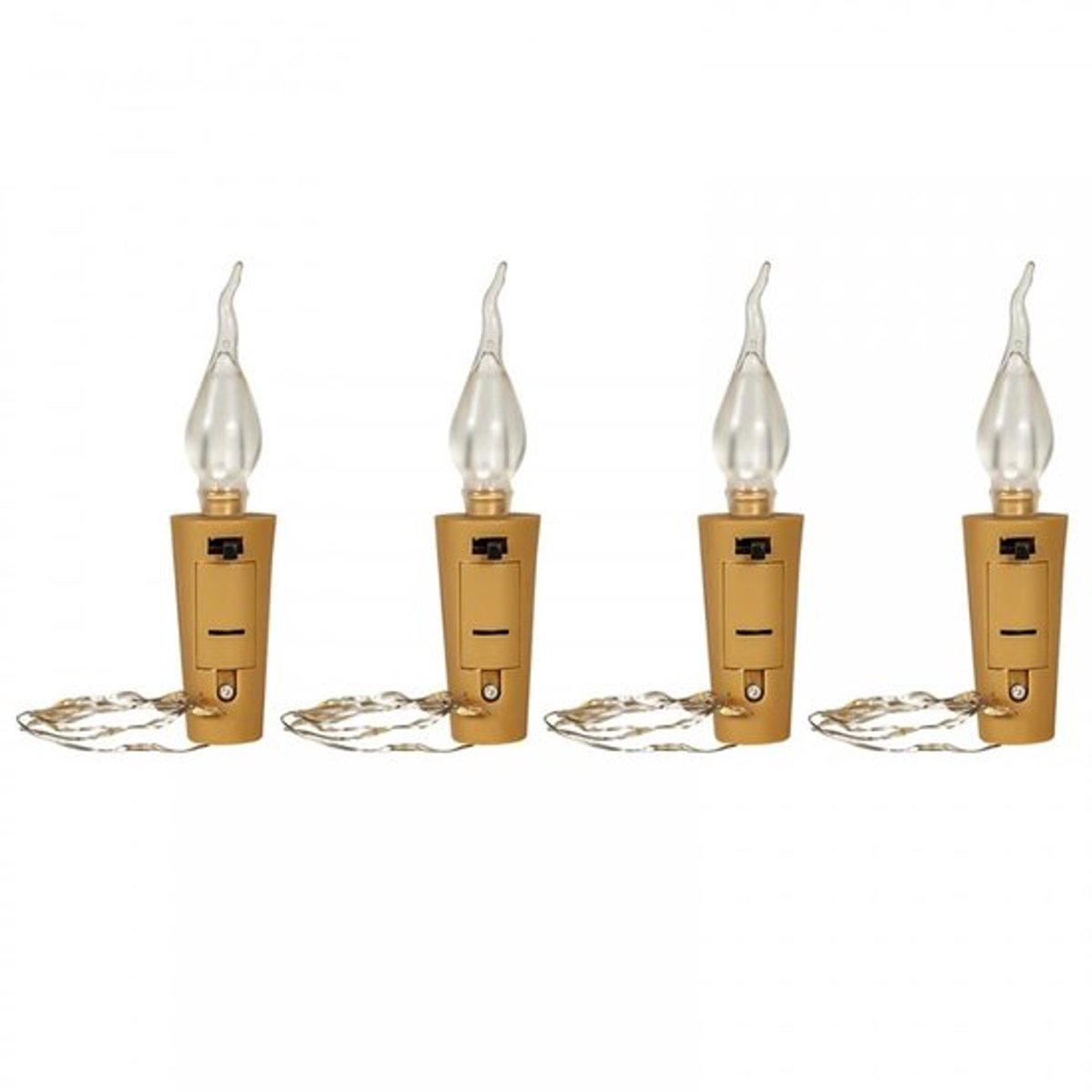 Wijnflesstopper 4 Stuks - LED Lamp - Koperdraad Verlichting - Decoratie voor Bruiloft/Kerstfeest - Waterdicht - Warm Licht - Decoratieve Lamp