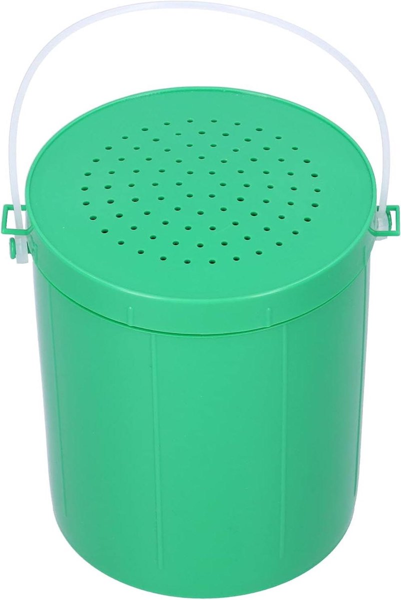 Plastic Visemmer - Aasdoos Regenwormen - Levend Aas Bewaren - Ventilatie Ontwerp - 13 x 11 x 10 cm - Groen