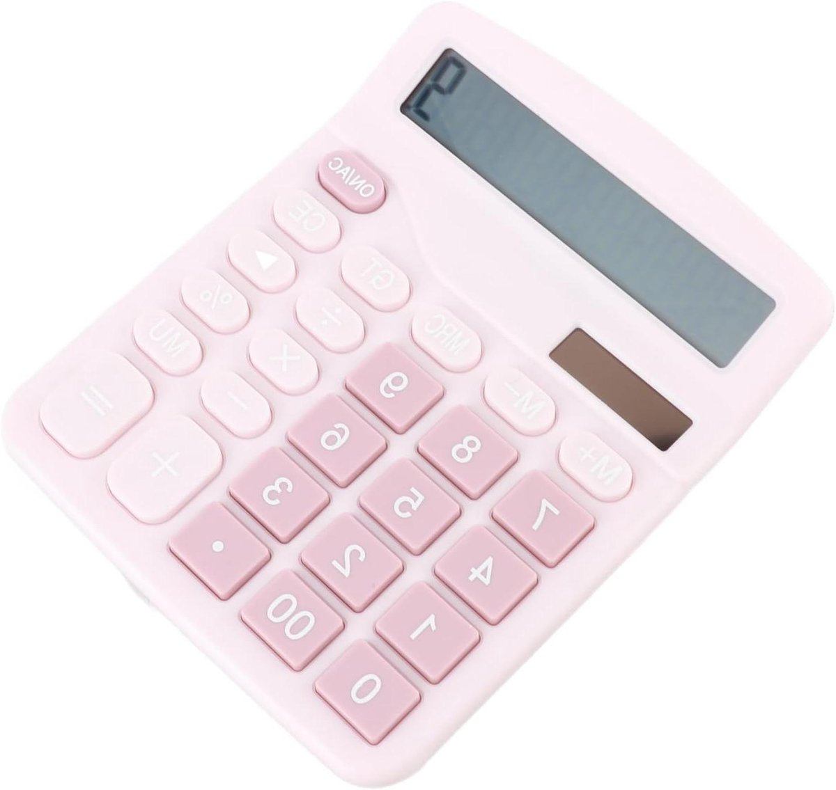 Rekenmachine Bureau - Kantoorcalculator Zonnekracht - Dagelijkse Berekeningen - 12 Cijferig Display - 120 x 150 mm - Wit